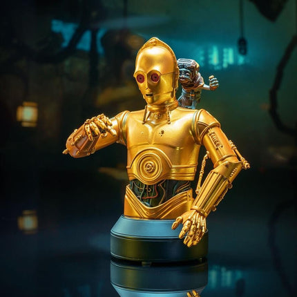 Star Wars Diamond Select C-3PO & Babu Frik 1/6 Scale Bust Statue0