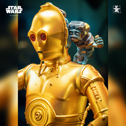 Star Wars Diamond Select C-3PO & Babu Frik 1/6 Scale Bust Statue3