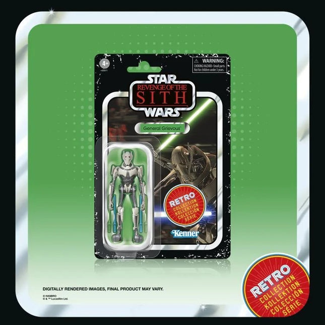 Star Wars The Retro Collection ROTS General Grievous 3.75" Figure MINT1