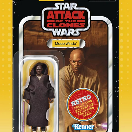 Star Wars The Retro Collection AOTC Mace Windu 3.75" Figure MINT UNPUNCHED0
