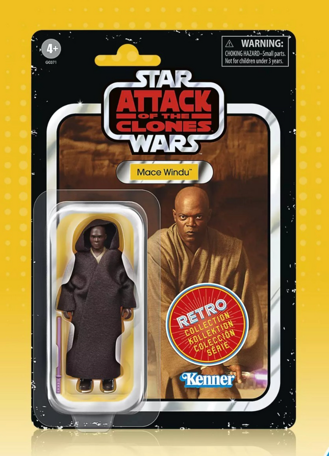 Star Wars The Retro Collection AOTC Mace Windu 3.75" Figure MINT UNPUNCHED0
